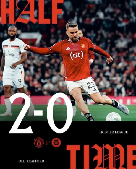 APP下载-曼联2-0布伦特福德半场数据：控球率46%-54%，射门总数8-5